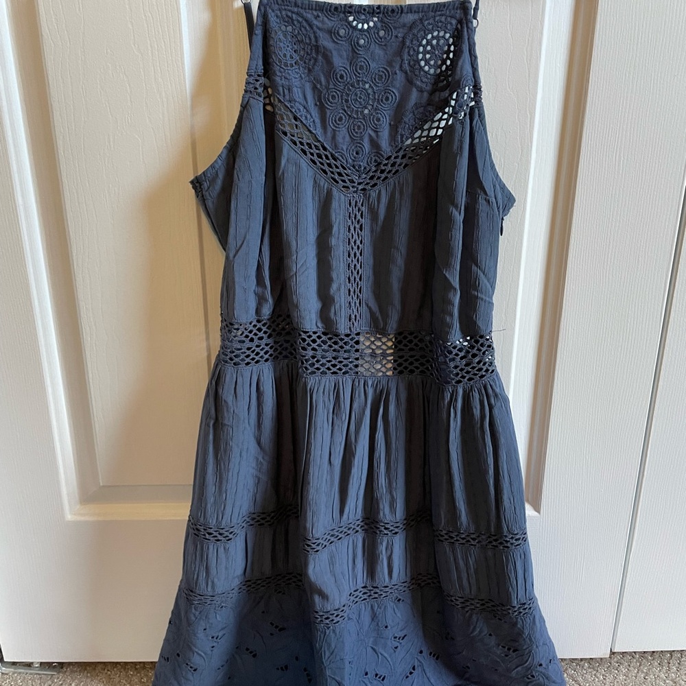 NWT Abercrombie Blue Lace Apron Dress